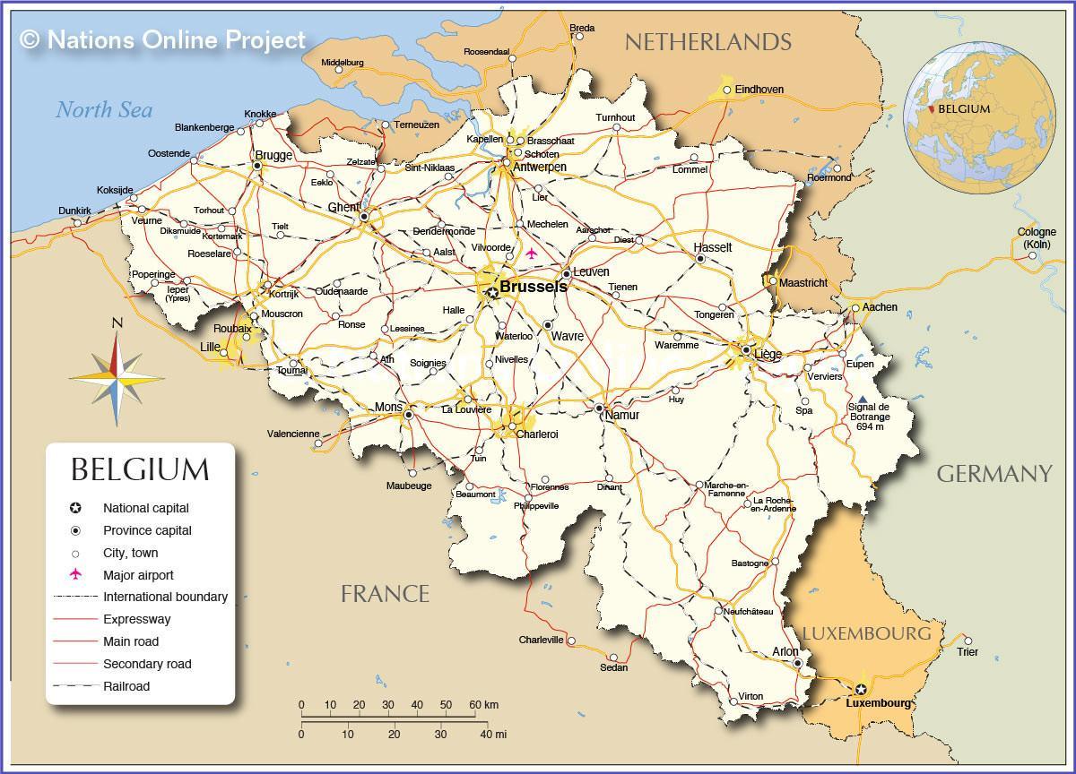 mapa Brukseli kraju