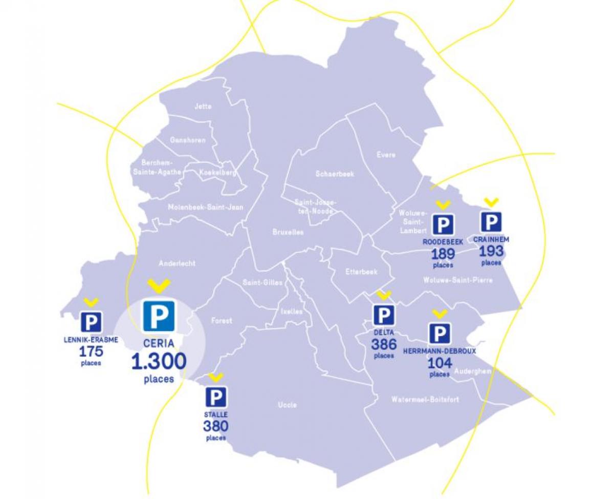 mapa PF Brukseli parking