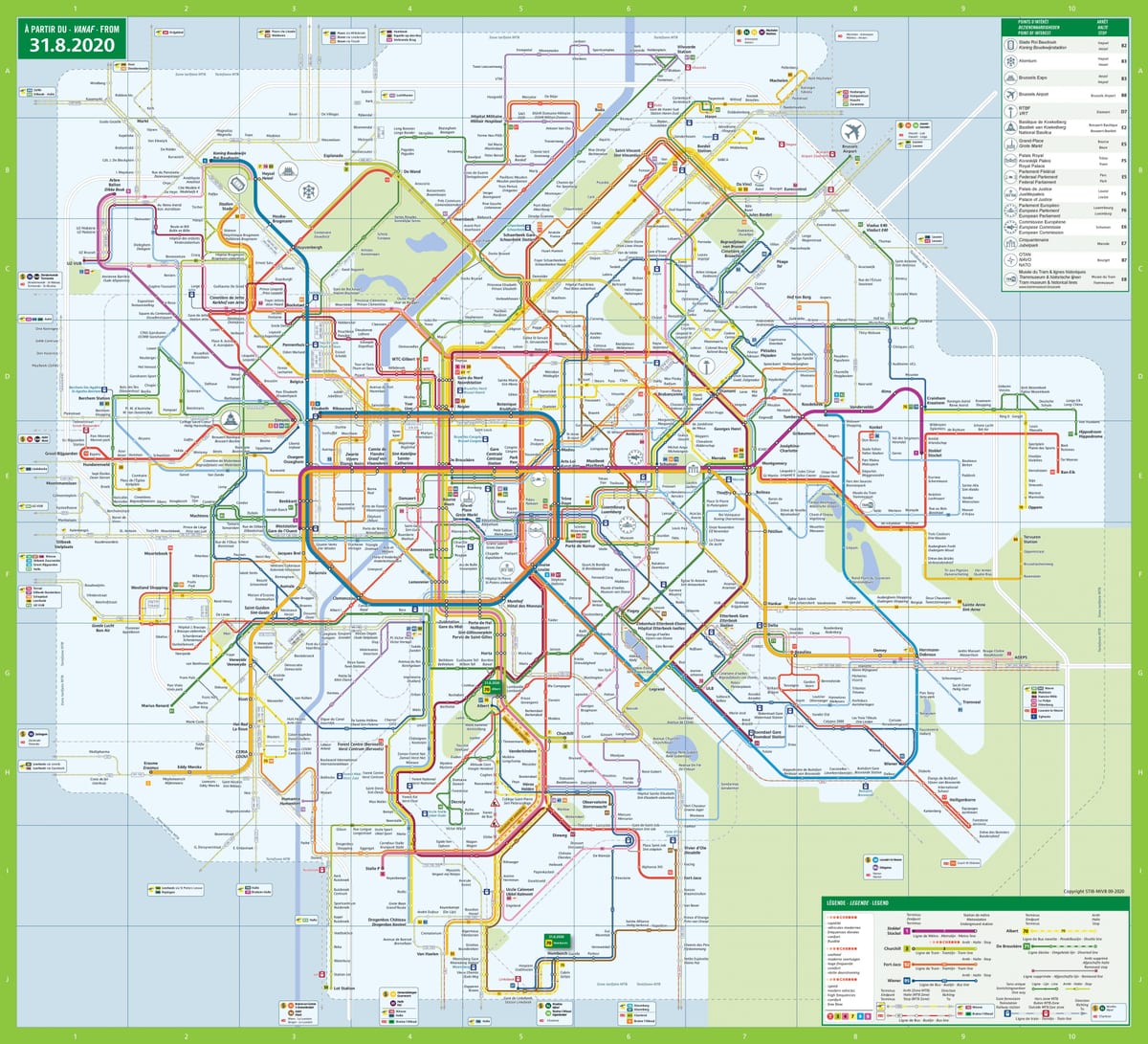 Bruksela transportową mapę
