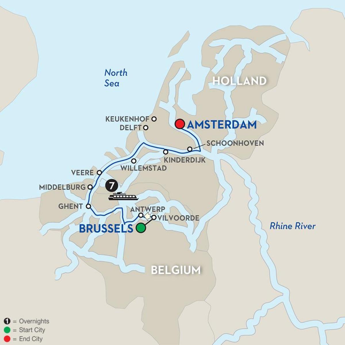 Bruksela łodzi mapie