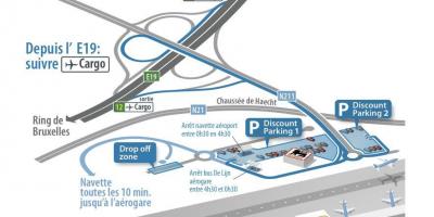Mapa parkingów lotniska w Brukseli